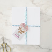 Hot Roze Roos Gouden Confetti Gift Labels Cadeaulabel (Met Touw)