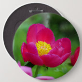Hot-roze Roos Ronde Button 6,0 Cm (Voorkant /achterkant)