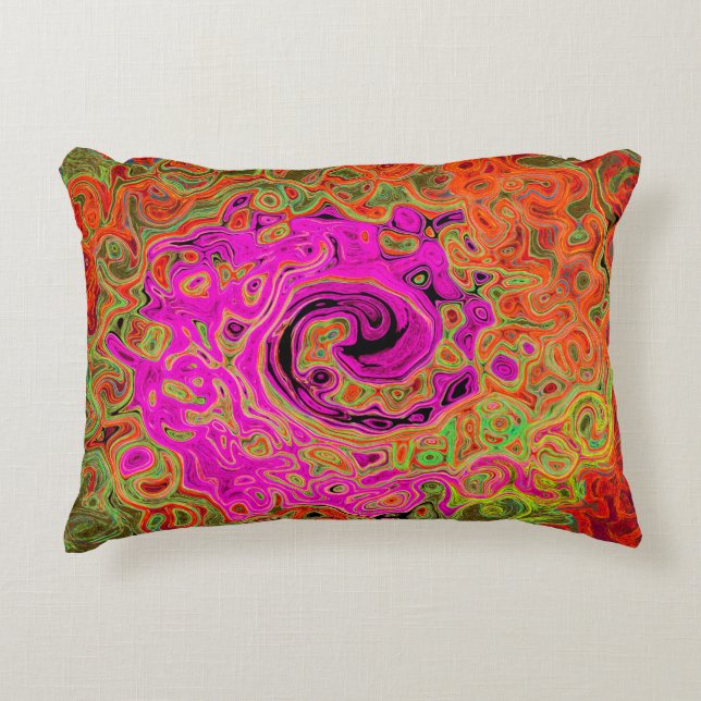 Hot-roze roovy Abstract Retro vloeistof Accent Kussen (Voorkant)