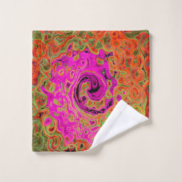 Hot-roze roovy Abstract Retro vloeistof Bad Handdoek