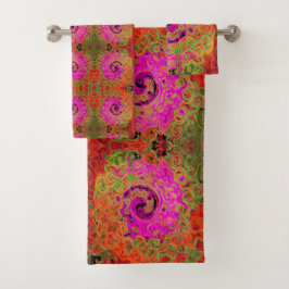 Hot-roze roovy Abstract Retro vloeistof Bad Handdoek