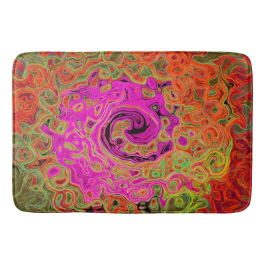 Hot-roze roovy Abstract Retro vloeistof Badmat (Voorkant)