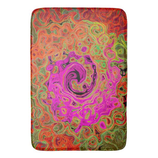 Hot-roze roovy Abstract Retro vloeistof Badmat (Voorkant Verticaal)