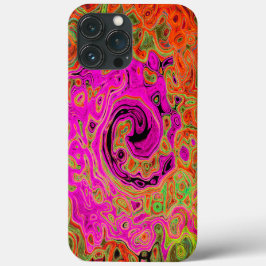 Hot-roze roovy Abstract Retro vloeistof Case-Mate iPhone Case