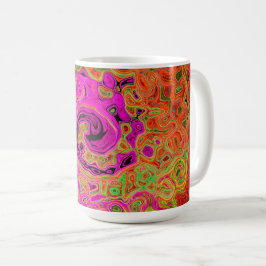 Hot-roze roovy Abstract Retro vloeistof Koffiemok
