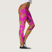 Hot-roze roovy Abstract Retro vloeistof Leggings (Rechts)