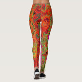 Hot-roze roovy Abstract Retro vloeistof Leggings (Achterkant)
