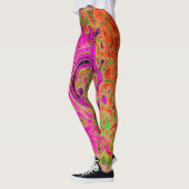 Hot-roze roovy Abstract Retro vloeistof Leggings (Links)
