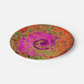 Hot-roze roovy Abstract Retro vloeistof Papieren Bordje (Gekanteld)