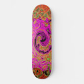 Hot-roze roovy Abstract Retro vloeistof Persoonlijk Skateboard (Voorkant)