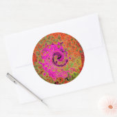Hot-roze roovy Abstract Retro vloeistof Ronde Sticker (Envelop)