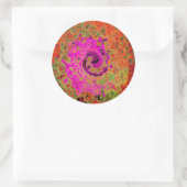 Hot-roze roovy Abstract Retro vloeistof Ronde Sticker (Tas)