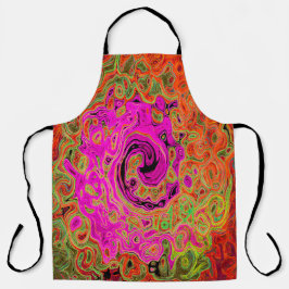 Hot-roze roovy Abstract Retro vloeistof Schort