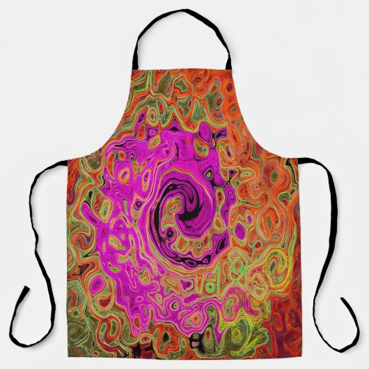 Hot-roze roovy Abstract Retro vloeistof Schort (Voorkant)