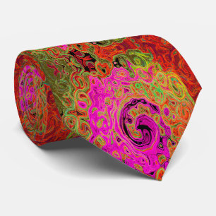 Hot-roze roovy Abstract Retro vloeistof Stropdas