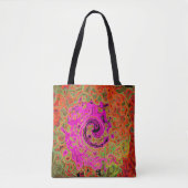 Hot-roze roovy Abstract Retro vloeistof Tote Bag (Voorkant)