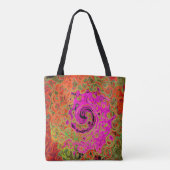 Hot-roze roovy Abstract Retro vloeistof Tote Bag (Achterkant)