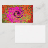 Hot-roze roovy Abstract Retro vloeistof Visitekaartje (Voorkant / Achterkant)