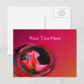 Hot-roze Rosebud Abstracte ventilator Briefkaart (Voorkant / Achterkant)