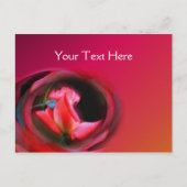 Hot-roze Rosebud Abstracte ventilator Briefkaart (Voorkant)