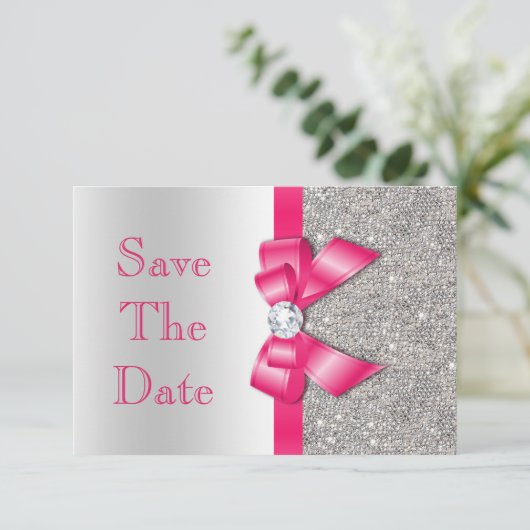 Hot-roze Ruiters besparen het Baby shower Datum Save The Date (Staand voorkant)