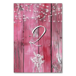 Hot Roze Rustiek Hout String Lights Mason Jar Kaart
