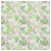 Hot-roze schaar groene handpalmen stof (Swatch)