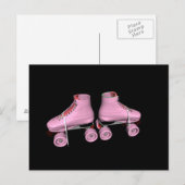 Hot-roze Schaatsen Briefkaart (Voorkant / Achterkant)