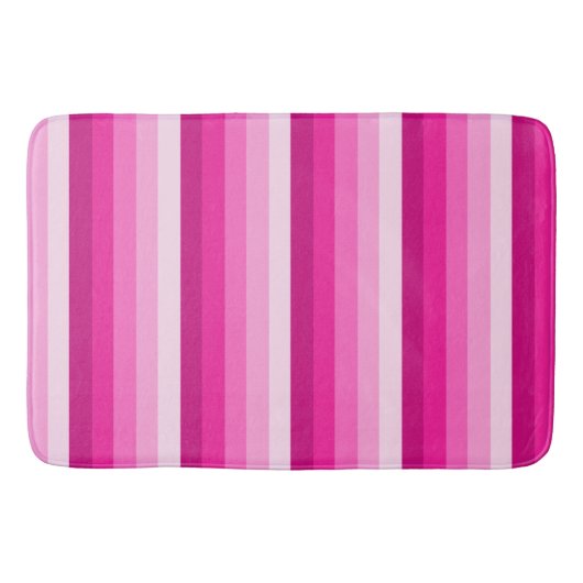 Hot-roze schaduwstrepen badmat (Voorkant)