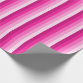 Hot-roze schaduwstrepen cadeaupapier (Hoek)