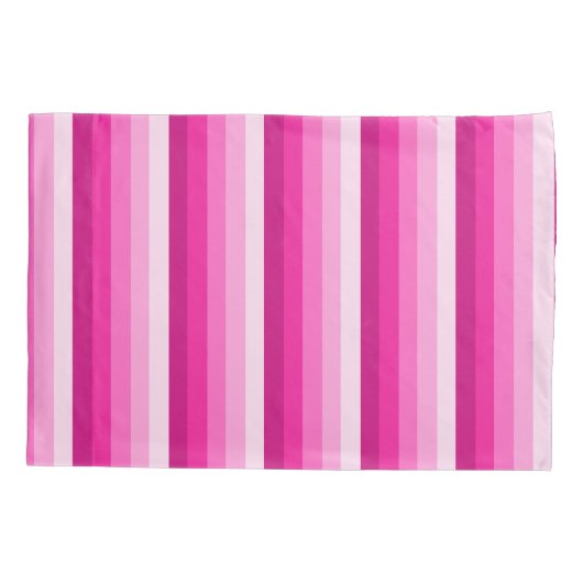 Hot-roze schaduwstrepen kussensloop (Achterkant)
