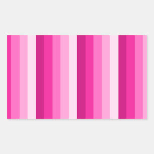 Hot-roze schaduwstrepen rechthoekige sticker