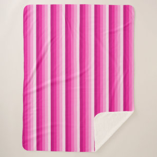 Hot-roze schaduwstrepen sherpa deken