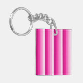 Hot-roze schaduwstrepen sleutelhanger (Voorkant Links)