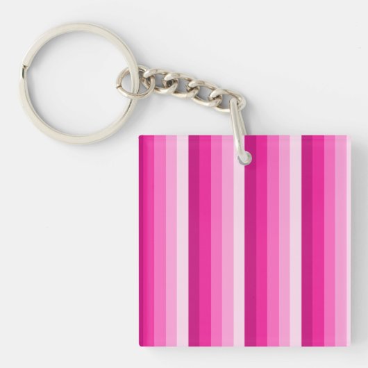 Hot-roze schaduwstrepen sleutelhanger (Voorkant)