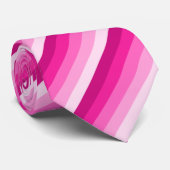 Hot-roze schaduwstrepen stropdas (Opgerold)