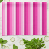 Hot-roze schaduwstrepen theedoek (Gevouwen)