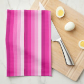 Hot-roze schaduwstrepen theedoek (Quarter Fold)