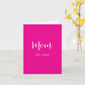 Hot Roze Schattigee Nieuwe Mama Moederdag Kaart (Gele Bloem)