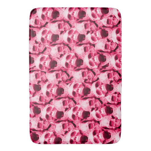 Hot-roze schedels badmat (Voorkant Verticaal)