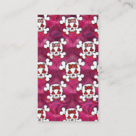 Hot-roze schedels en harten visitekaartje