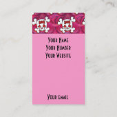 Hot-roze schedels en harten visitekaartje (Achterkant)