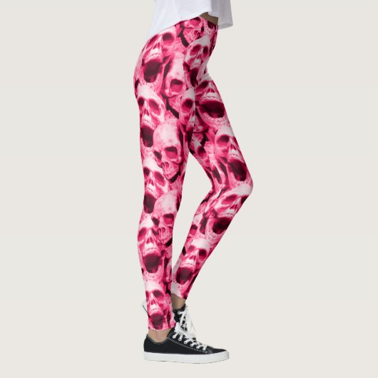 Hot-roze schedels leggings (Rechts)