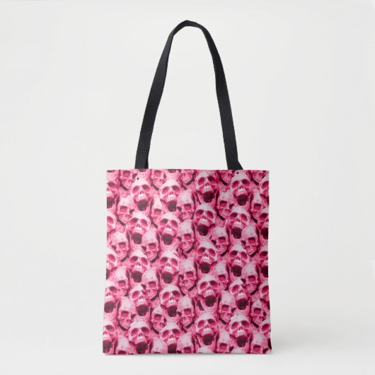 Hot-roze schedels tote bag (Voorkant)