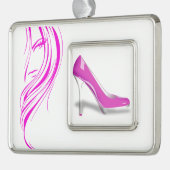 Hot Roze Schoen Mode Meisje Ornament (Links)