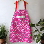 Hot-roze Schort<br><div class="desc">Dit levendige gekleurde schort is helder en vrolijk en is voorzien van handgetekende streepjes voor een speelachtig patroonjaar. Pas je aan met je eigen naam of geef je als een praktisch en doordacht geschenk!</div>