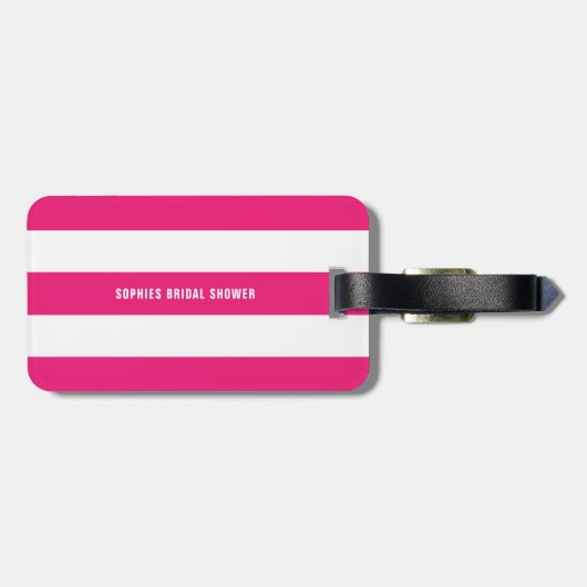 Hot-roze script | Bride Babes Bachelorette Party Bagagelabel (Achterkant horizontaal)