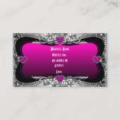 Hot-roze Silver Diamond Afbeelding Hoorts Elegant Visitekaartje (Achterkant)