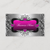 Hot-roze Silver Diamond Afbeelding Hoorts Elegant Visitekaartje (Voorkant)