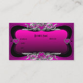 Hot-roze Silver Diamond Hearts Elegant Business Visitekaartje (Achterkant)